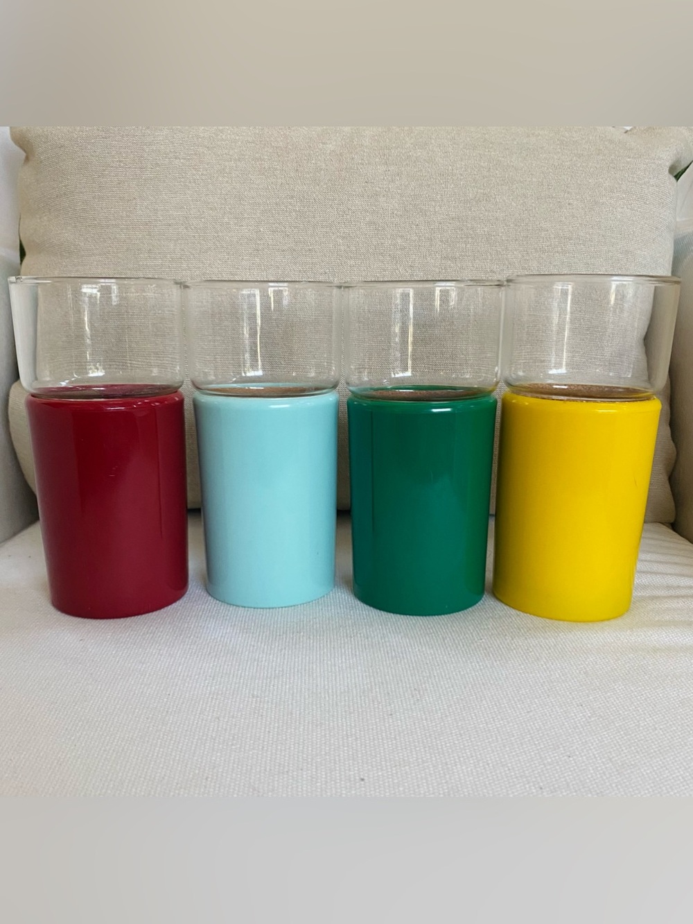 4 VTG Henry & Miller Industries Kraftware Cork Insulated Glasses Tumblers MCM